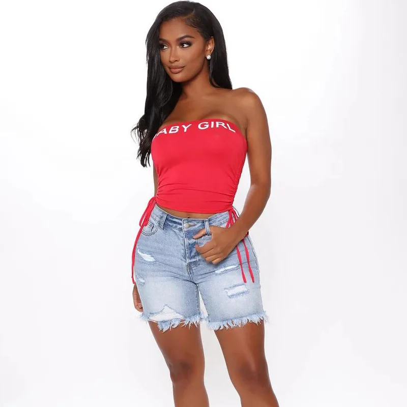 Fashion Ripped Fringed High Stretch Denim Shorts Women - Light Blue