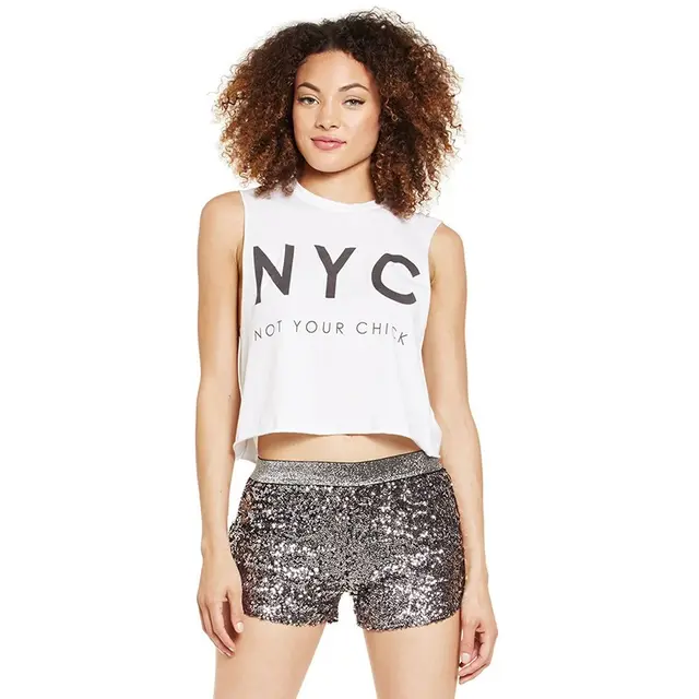 European And American Street Fashion Metal Sequins Elastic Belt Slim Low Waist All match Female Shorts Hot Pants Silver - Shop at LoveMi