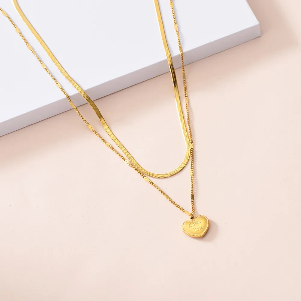 Simple Frosted Butterfly Love Snake Bone Chain Necklace G - Shop at LoveMi