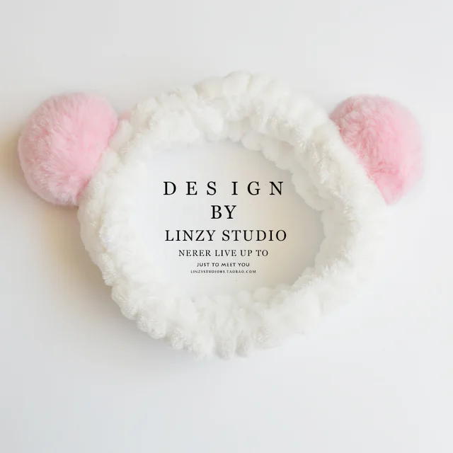 Cute Panda Ear Soft Carol Fleece Women Headband Pink - Shop at LoveMi