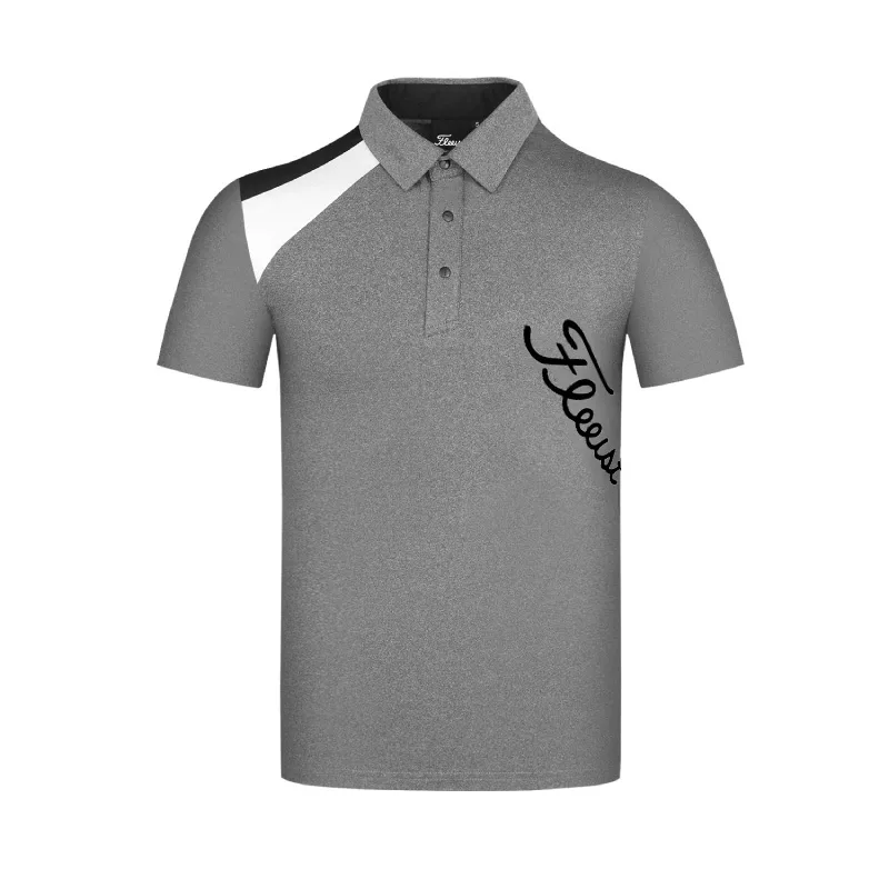 Golf Short sleeved Outdoor Sports Quick drying Men's Loose Plus Size T shirt Golf Jersey Grey - Shop at LoveMi
