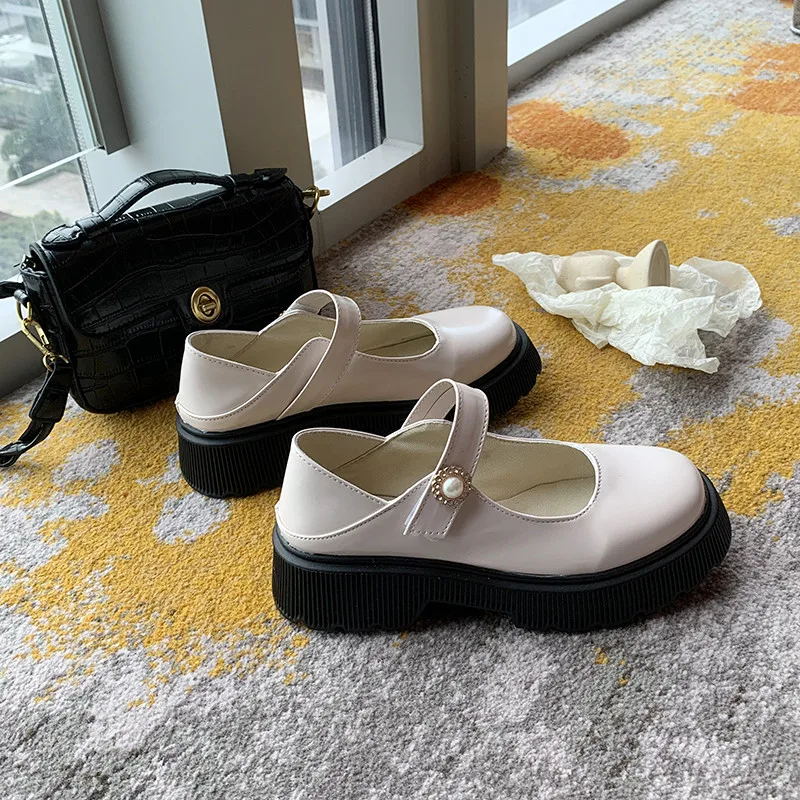 New Student Platform Loafers White Retro White - Shop at LoveMi
