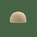 Autumn And Winter Short Dome Rogue Hat Korean Knit - Creamywhite