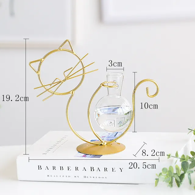 Creative Green Radish Hydroponic Plant Glass Transparent Vase B Cat - Shop at LoveMi