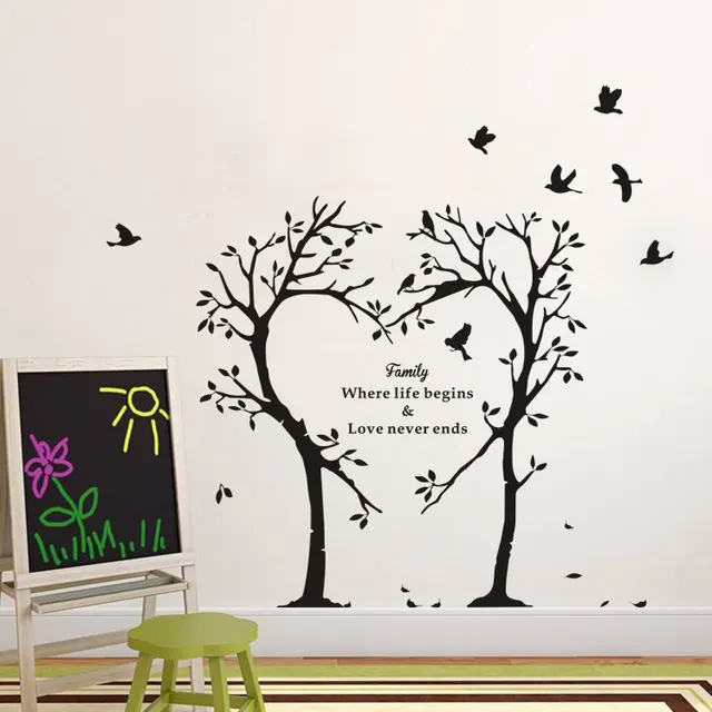 Wall Stickers Creative English Letters Family Love Tree Generation Carved Stickers Black - Shop at LoveMi