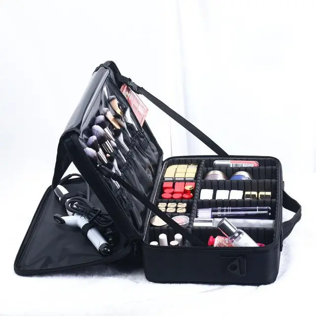 Women's Cosmetic Bag Cosmetic Bag Beauty Storage Box Large 3Layer Support With Tie - Shop at LoveMi