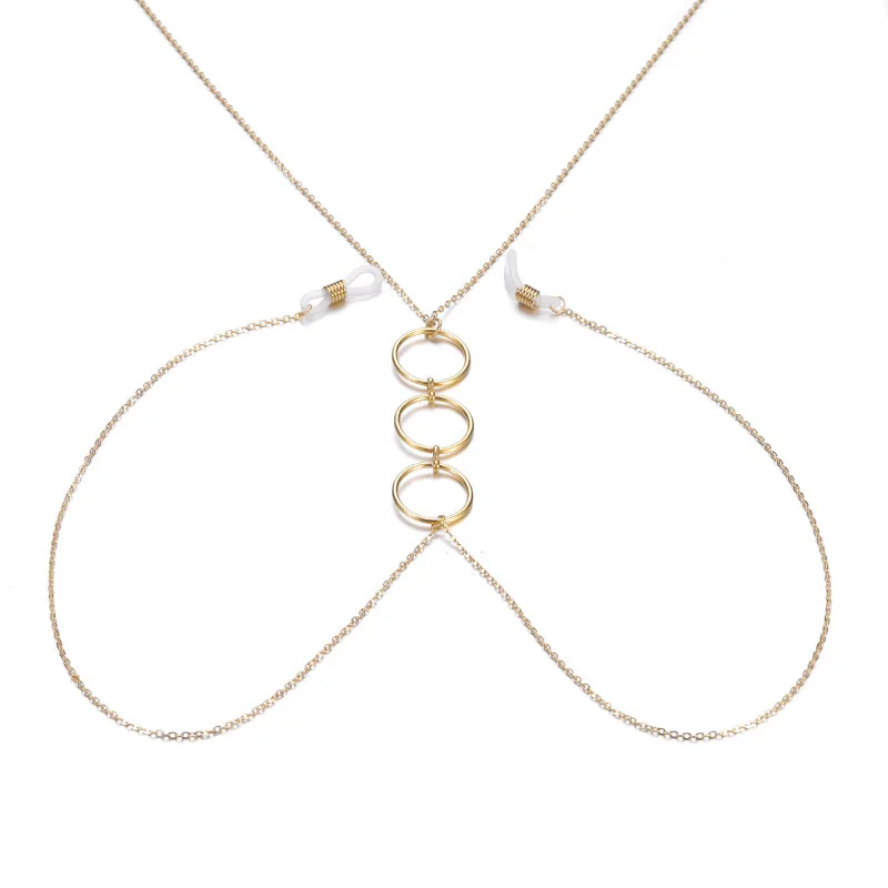 European And American New Breast Clip Necklace Sexy Necklace Breast Chain - Gold