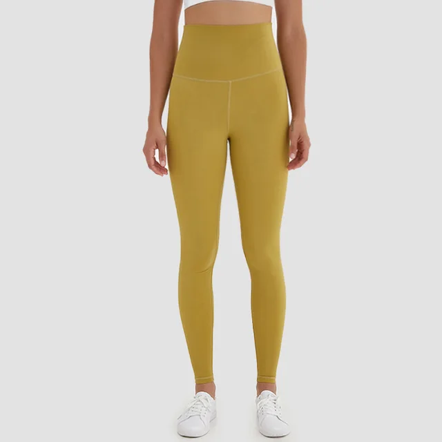 Length Sport Athletic Fitness Leggings Women Squat Proof Pants Tights Yellow - Shop at LoveMi
