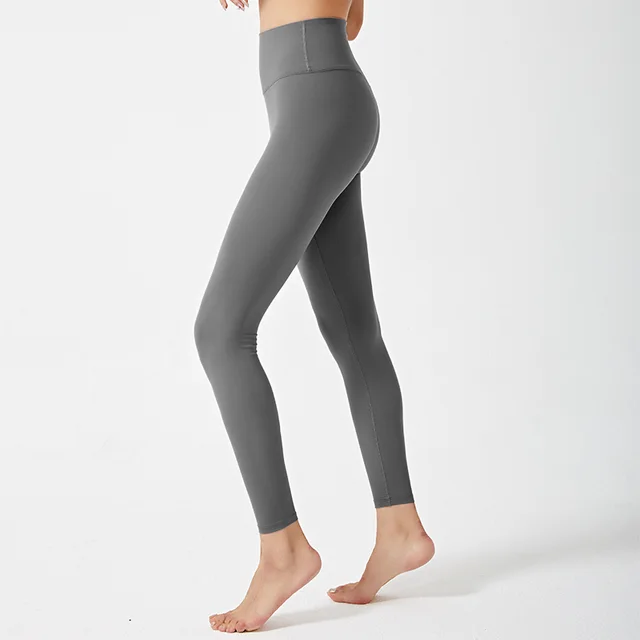 Curved High waist Fitness Pants, Stretch Running Sports Leggings, Peach Hip lifting Yoga Pants Grey - Shop at LoveMi
