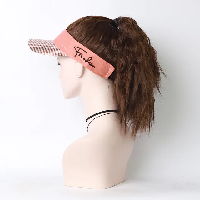 Big Wave Black Baseball Hat Wig Female One piece Stall Supply Net Red Long Wig Light Brown Orange - Shop at LoveMi