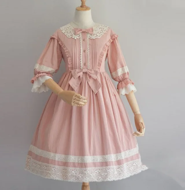 Lace Bow Decoration Dress Pink - Shop at LoveMi