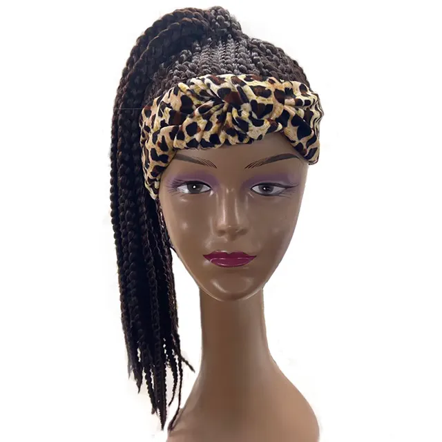 African Leopard Braid Headband Headband Braided Wig Headgear Black - Shop at LoveMi