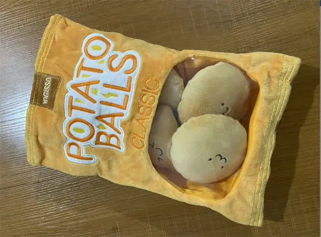 Ear Planet Pet Dog Creative Voice Plush Educational Toy Potato Chips Molar Teeth Resistant To Biting And Boring Small Dogs Orange - Shop at LoveMi