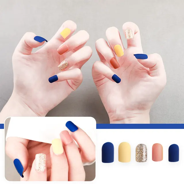 DIY Glitter Boxed Waterproof Fake Nail Patch Candy Sweetheart - Shop at LoveMi