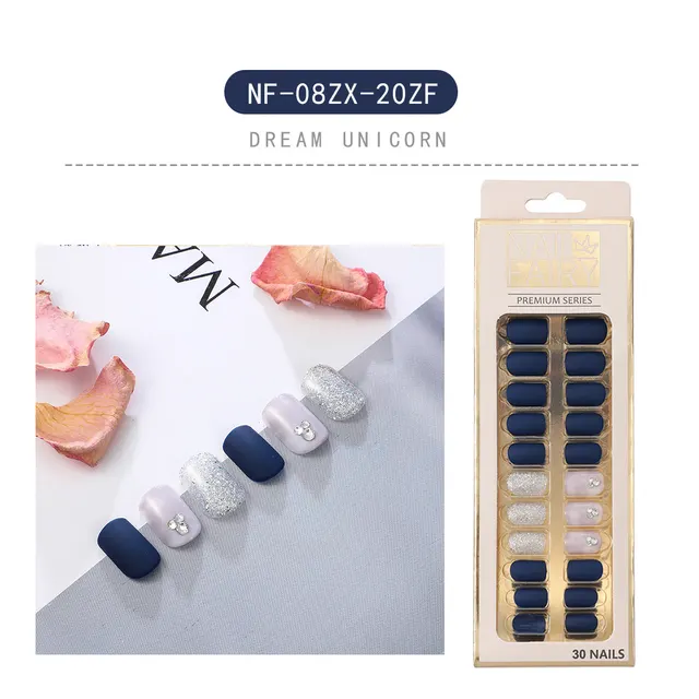 DIY Glitter Boxed Waterproof Fake Nail Patch Nf08Xz020F - Shop at LoveMi