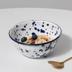 Handmade Ink-splashed Enamel Fruit Plate Enamel Water Cups Dishes Tableware - Bowl