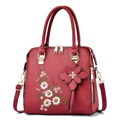 Women's Single shoulder Messenger Handbag With Print Decoration Red - Shop at LoveMi