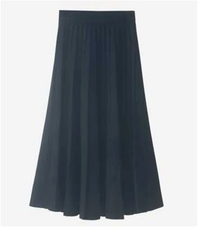 Knitted Half length Skirt Female Autumn And Winter A line Thickened Half length Woolen Skirt Black - Shop at LoveMi