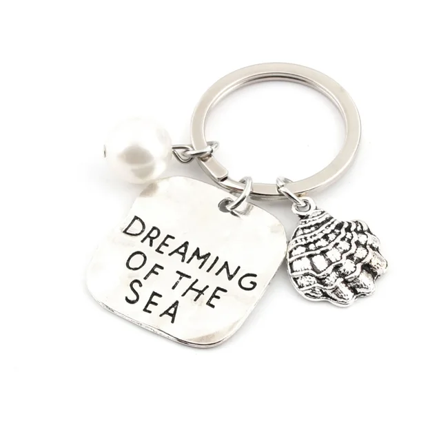 Keychain Custom Small Gift Pendant Foreign Trade Metal Pearl Summer Ocean - Shop at LoveMi