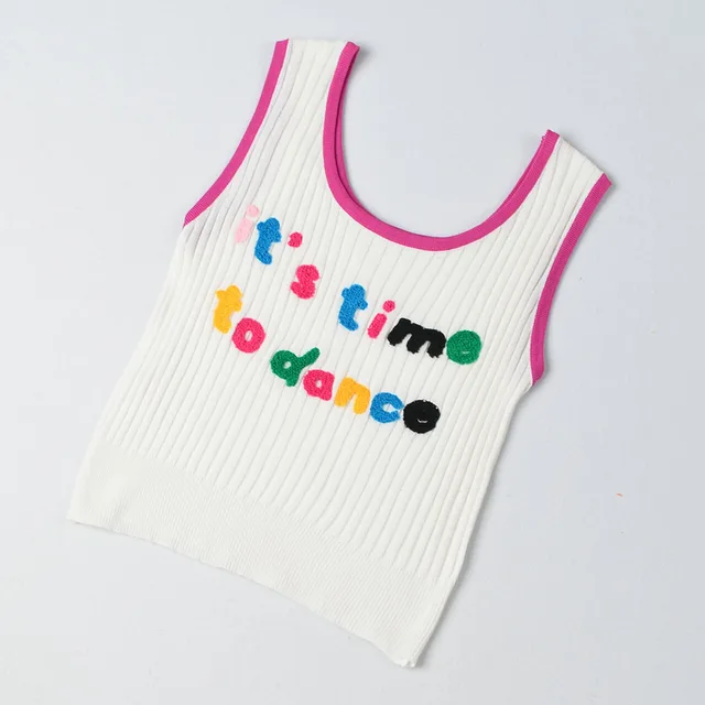 Korean Version Of Knitted Camisole Women's Summer Wear All match Sleeveless Pink - Shop at LoveMi