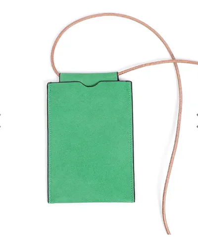 Leather One shoulder Vertical Crossbody Vintage Cowhide Coin Purse Green - Shop at LoveMi