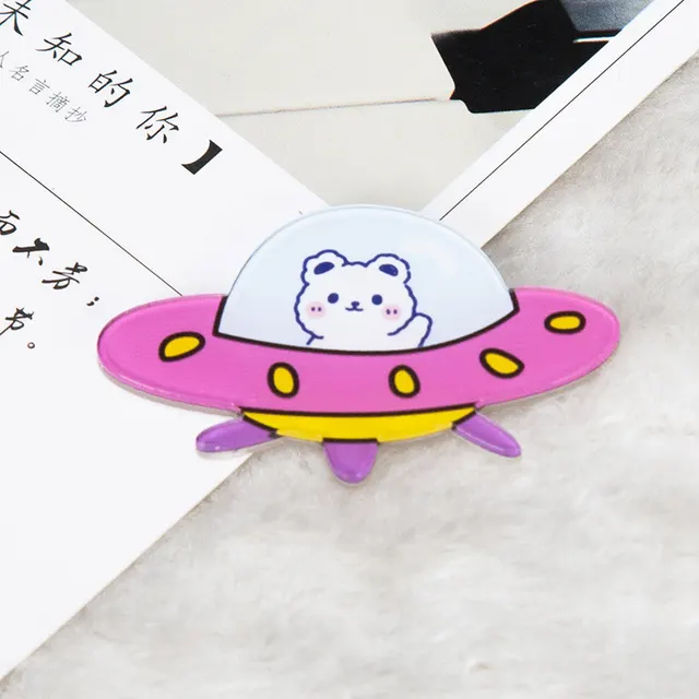 Cute Japanese Creative Cartoon Acrylic Brooch Girl Clothes Bag Pendant Badge Pin Jewelry Beckoning Bear - Shop at LoveMi