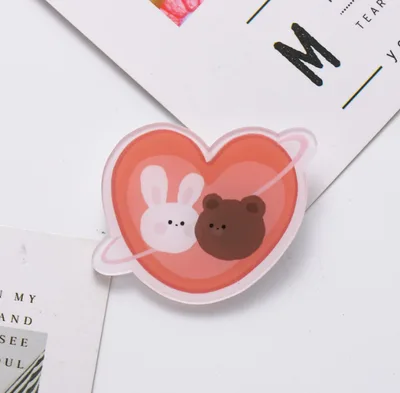 Spilla Acrilica Creativa Fiore Cane Ragazza Orso Carino Love Bunny Bear - Shop at LoveMi