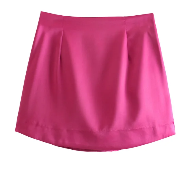 Women's Satin Street Skirt Office Professional Skirt Red - Shop at LoveMi