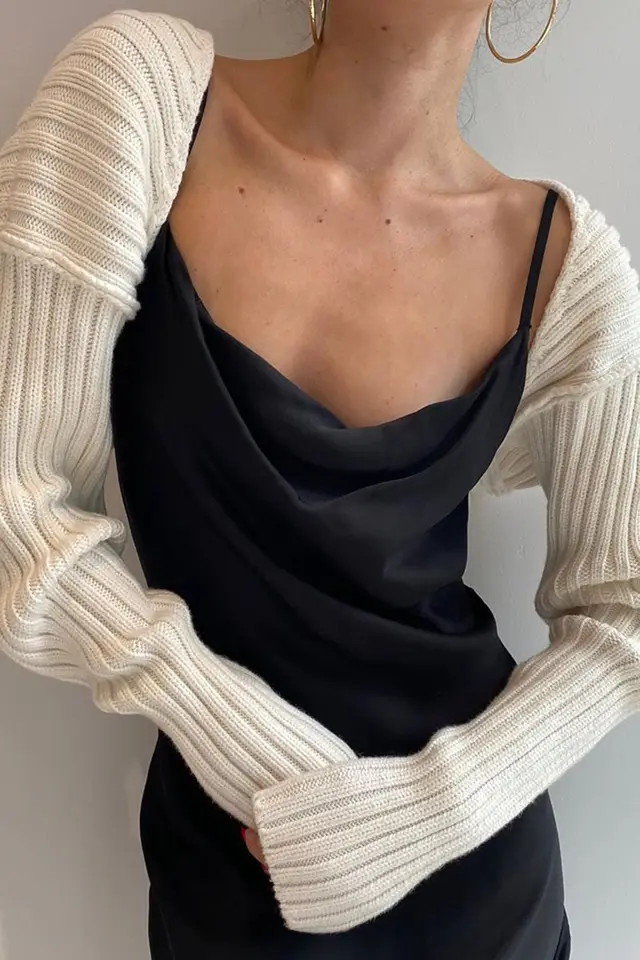 European And American Long sleeved Cardigan Knitted Sweater Women Summer Sun Protection Design Sense White - Shop at LoveMi