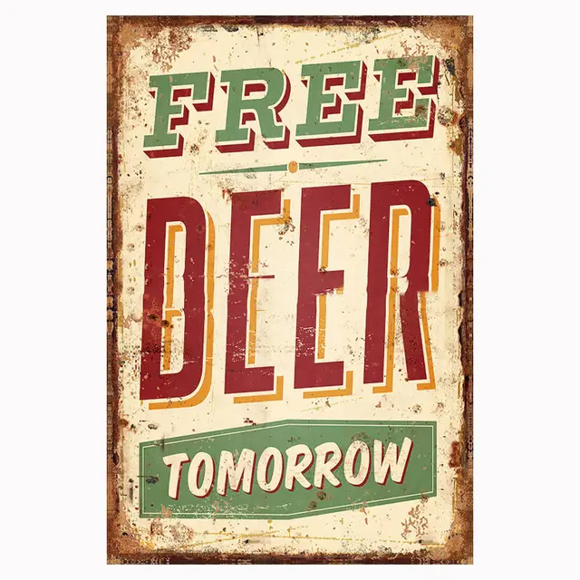 Beer Retro Custom Tin Painting Bar Restaurant Wall Decoration Painting 12Style - Shop at LoveMi
