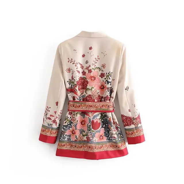 Autumn Women's New Casual Suit Jacket With Belt Printing Wide leg Pants Suit Suit - Shop at LoveMi
