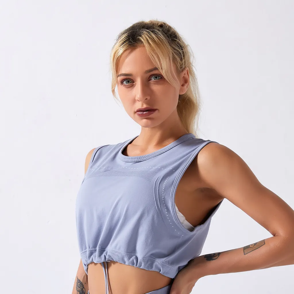 New Seamless Yoga Wear Sleeveless Top - Grey