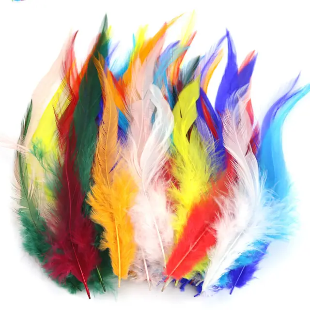 A Set Of 50 Colorful Pointed Hairs With White Tip Dyeing Jewelry Dream Catcher Accessories Color Mixing - Shop at LoveMi