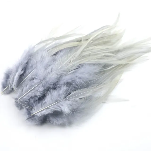 A Set Of 50 Colorful Pointed Hairs With White Tip Dyeing Jewelry Dream Catcher Accessories Grey - Shop at LoveMi