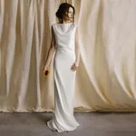 Light Wedding Dress, Satin,Slim And Thin, Bridal Halter Evening Dress - White