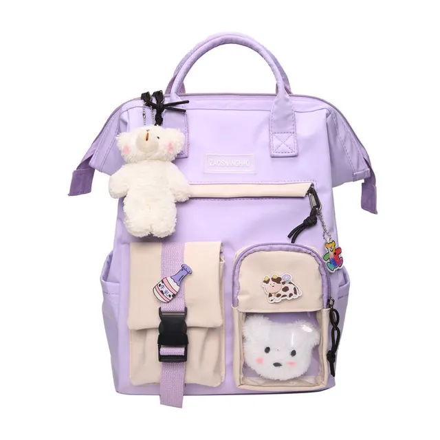 School Bag Backpack ForTeenagers Girls Cute Ring Bag Purple - Shop at LoveMi