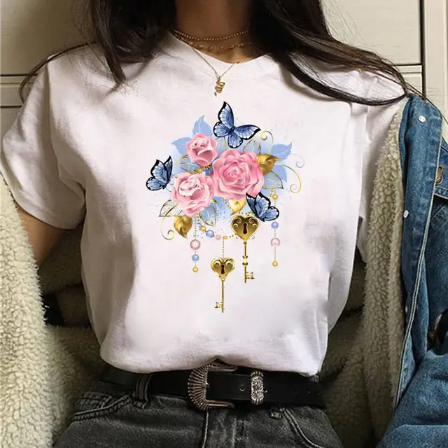 Butterfly Flower Ice Cream Print Short Sleeve - Shop at LoveMi
