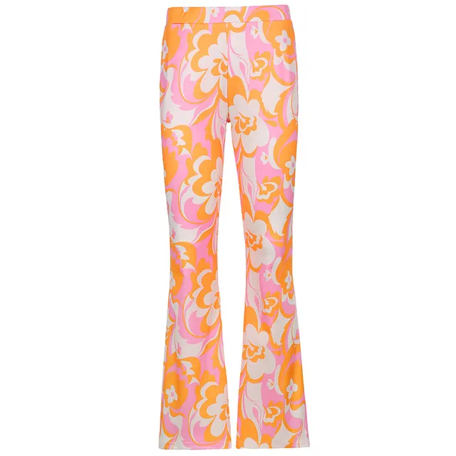 Flower Print Contrast Color High Waist And Hips Color - Shop at LoveMi