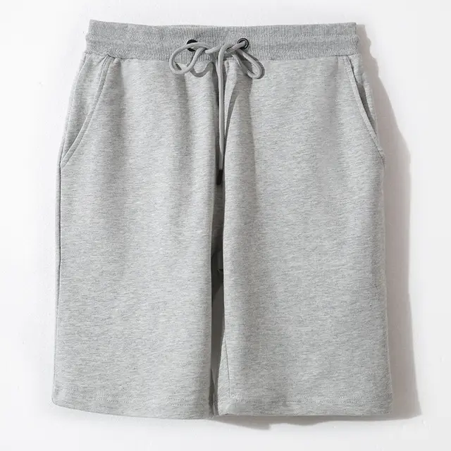 Loose Elastic Waist Solid Color Shorts Casual High Waist Wide Leg Five Point Pants Grey - Shop at LoveMi