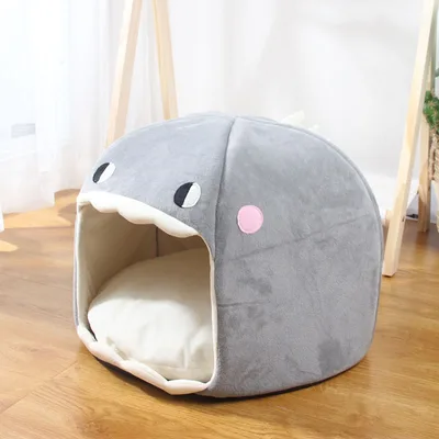 New Cave Cat House Pet Bed Tent Lounger Dog Basket Mat Puppy Grey - Shop at LoveMi
