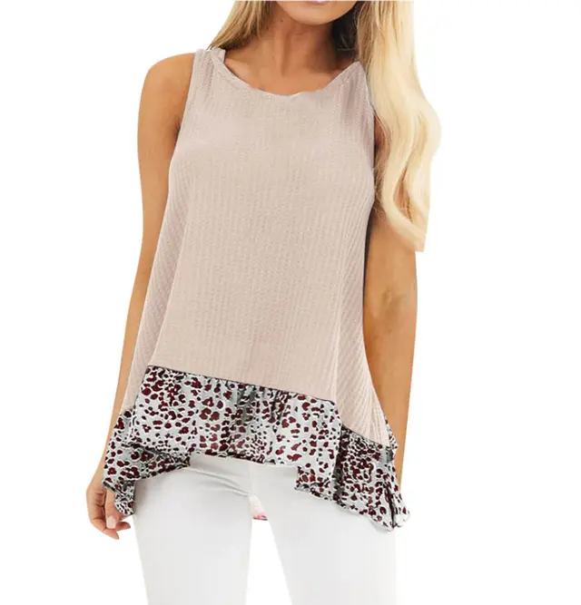 Printed Sleeveless T shirt Dress Beige - Shop at LoveMi