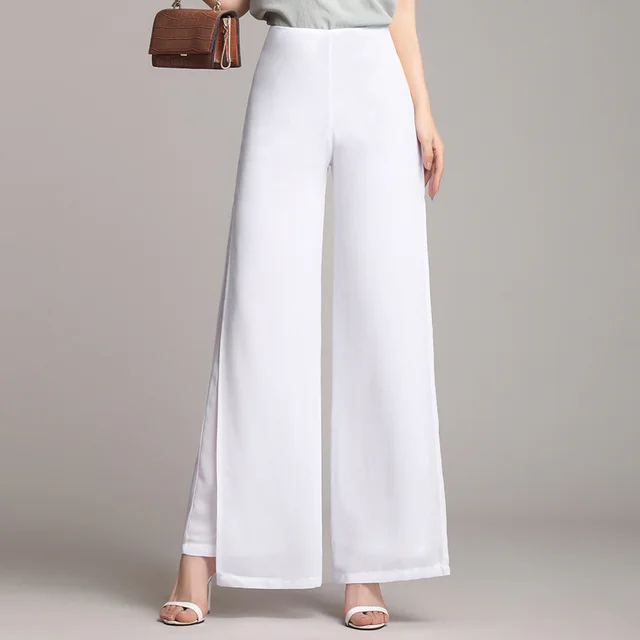 Loose Drape Pants High Waist Slim Straight leg Pants White - Shop at LoveMi