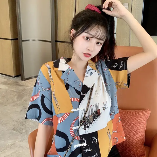 Summer Design Niche Short sleeved Short Shirt Women Color - Shop at LoveMi
