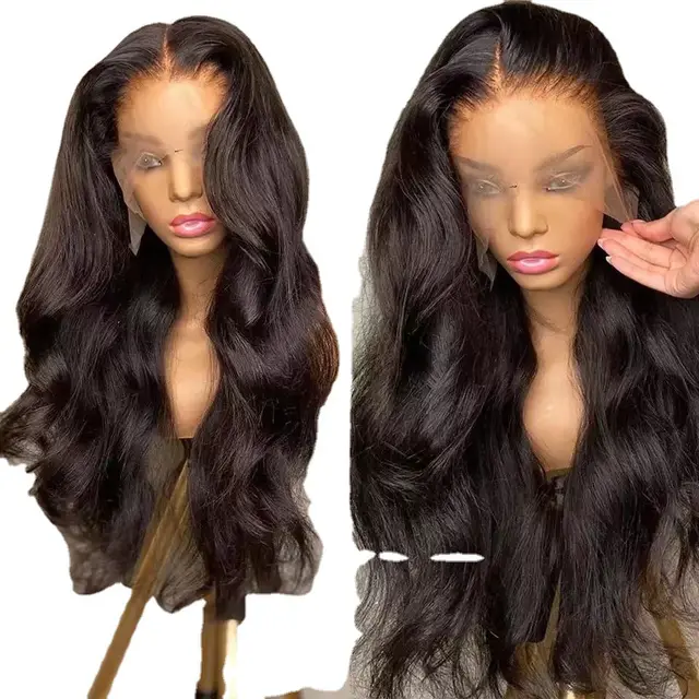 Wig European And American Lace Wigs Chemical Fiber Headgear Front Lace Long Roll Natural Black - Shop at LoveMi