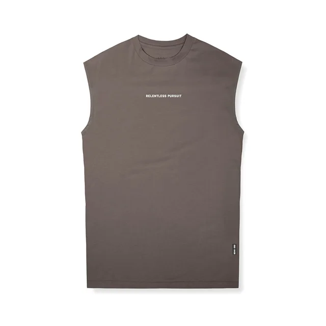 Fashion Brand Loose Large Size Sleeveless T shirt Men's Vest Sports Bottoming Shirt Bronze - Shop at LoveMi