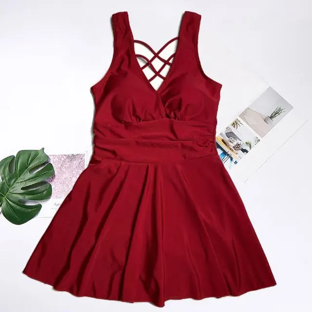 Hot Spring Vacation Swimsuit One piece Female Bikini Red - Shop at LoveMi