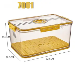 Refrigerator Storage Box Transparent Food Grade PET Plastic Storage Box - Yellow