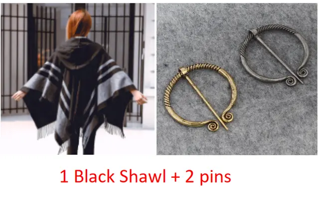 Badge Belt Buckle Scarf Shawl Thickened And Lengthened Cloak - Shop at LoveMi