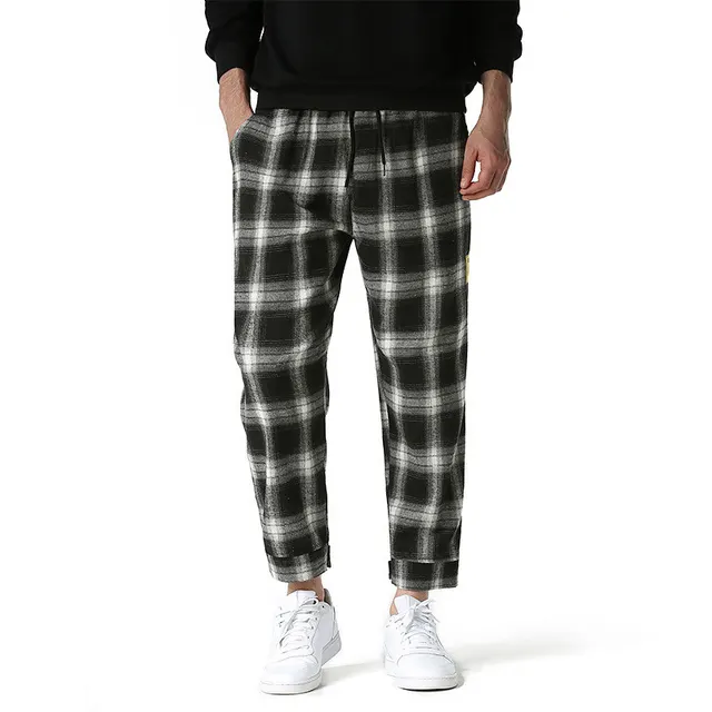 Men's Summer Trend Velcro Casual Pants Trousers Black - Shop at LoveMi