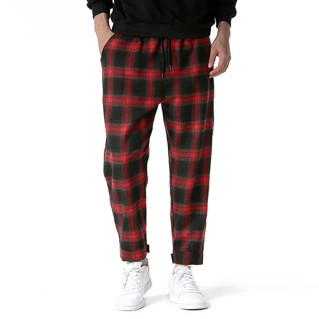 Men's Summer Trend Velcro Casual Pants Trousers Red - Shop at LoveMi
